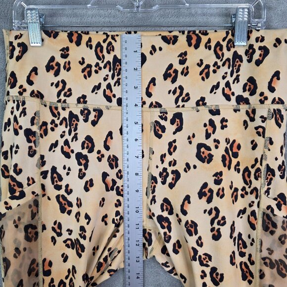 Womens Fabletics Power Hold Brown Animal Print Leggings Ankle Polyester Size L - Picture 4 of 10
